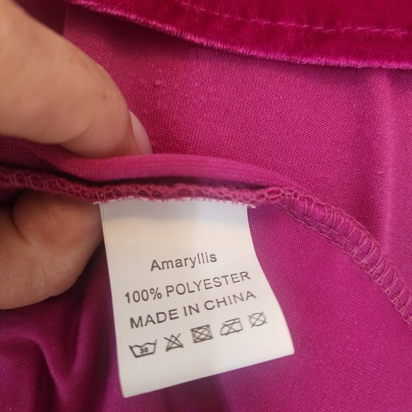 Amaryllis Pink Velvet Jacket Sz 1X - Picture 7 of 8